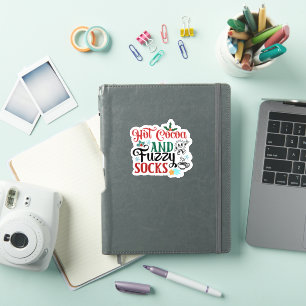 Sticker Profitez du cacao chaud et des chaussettes moelleu