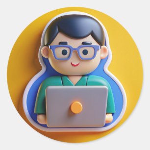 sticker,programmer classic round sticker