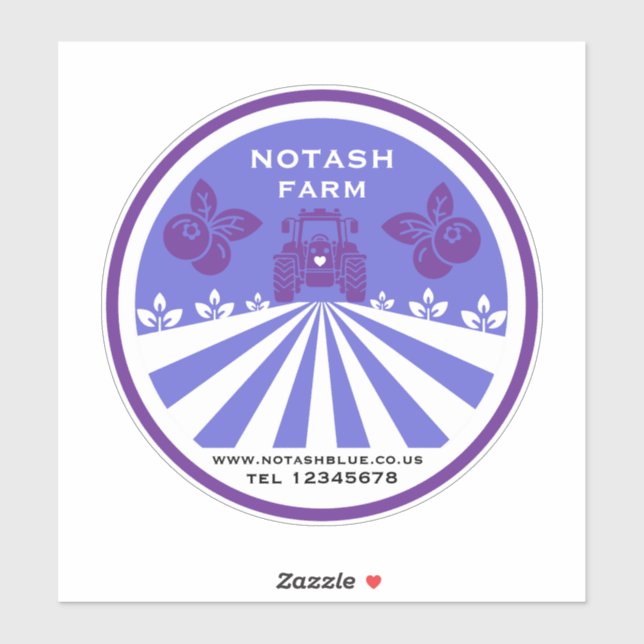 Sticker Promotion U-Pick Blueberry Farm (Feuille)