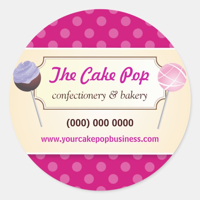 Sticker promotionnel avec points de pop gâteau (Devant)
