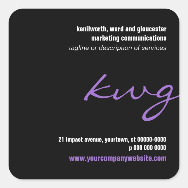 Sticker promotionnel Lilac Monogramme cursif (Devant)