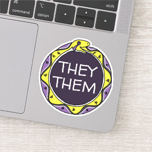 Sticker Prononounes personnalisés LGBTQIA+ Serpent Ourobor