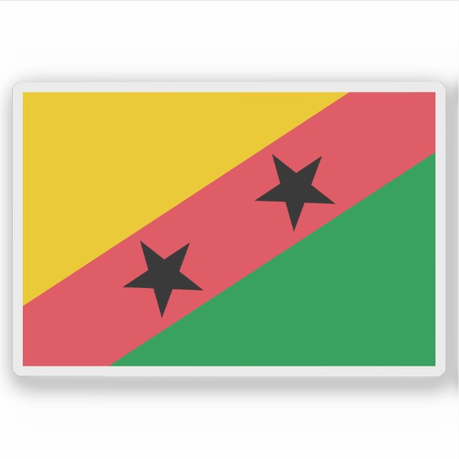 Sticker Proposition de drapeau de São Tomé et Príncipe #7  (Devant)