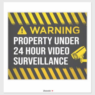Sticker Propriété De Moins De 24 Heures De Vidéo Surveilla