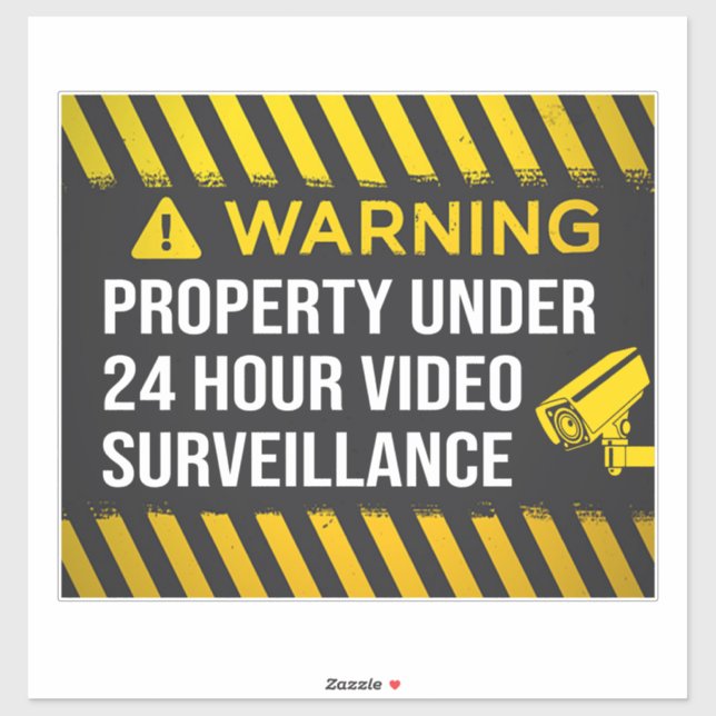 Sticker Propriété De Moins De 24 Heures De Vidéo Surveilla (Feuille)