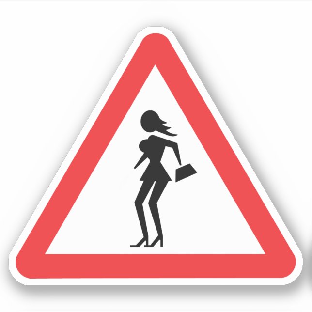 Sticker Prostituée de prudence (substitut de Attenzione) (Devant)