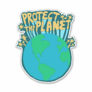 Sticker PROTÉGER LA PLANÈTE SAVE EARTH Eco Green