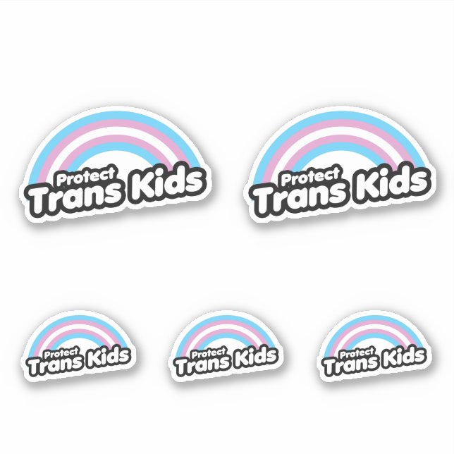 Sticker Protéger les enfants trans - Arc-en-ciel (Devant)