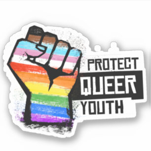 Sticker Protéger les jeunes homosexuels - Progrès Pride 