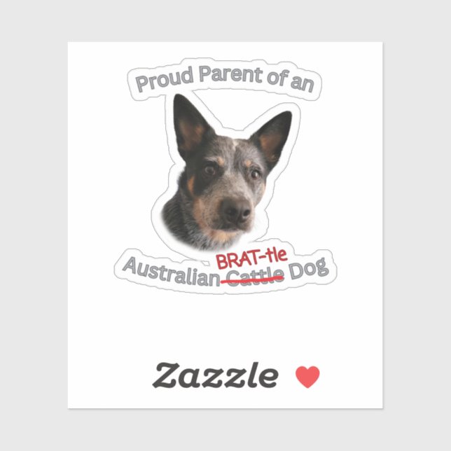 Sticker Proud Parent of Australian Brattle Dog Strike (Feuille)