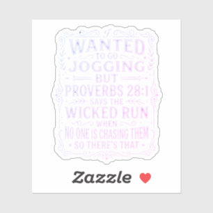 Sticker Proverbes drôles 28:1 Jogging Humour Citation