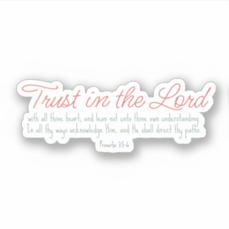 Sticker Proverbes tendance 3:5-6 Versets de la Bible chrét