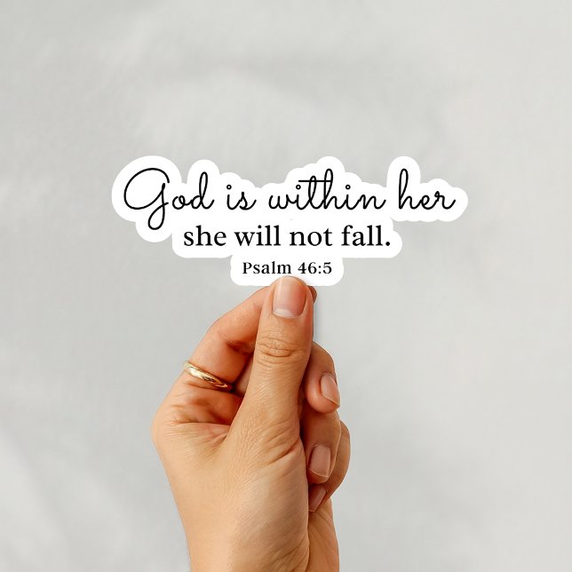 Sticker Psalm 46:5 God is within her (Créateur téléchargé)