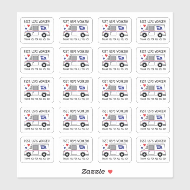Sticker Psst, USPS Worker ! Merci Pour Tout Ce Que Vous Fa (Feuille)