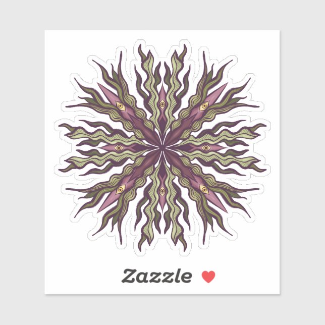 Sticker Psychedelic Eye Plant - Surreal Botanical Mandala (Feuille)