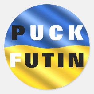 Sticker Puck Futin drapeau ukrainien soutien Ukrai