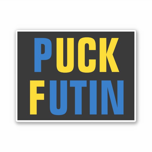 Sticker Puck Futin Ukraine soutien ukrainien (Devant)