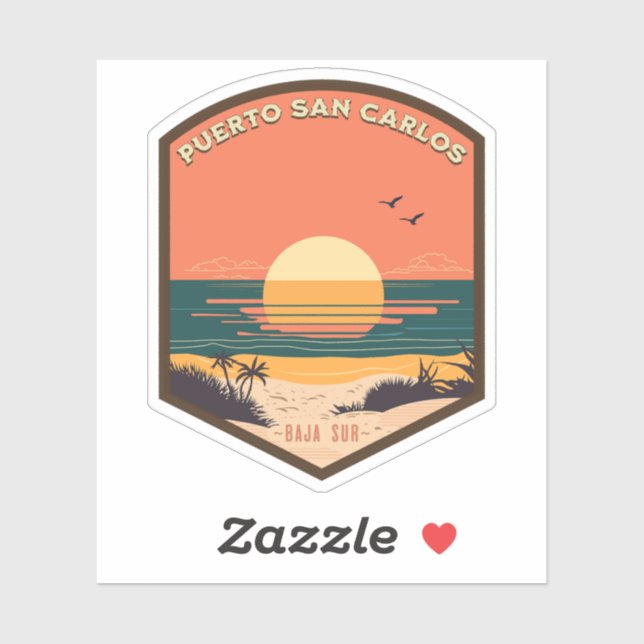 Sticker Puerto San Carlos Baja California Sur Mexico RV (Feuille)