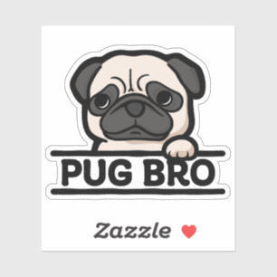Sticker PUG BRO – Cadeau drôle et mignon pour amateur de p