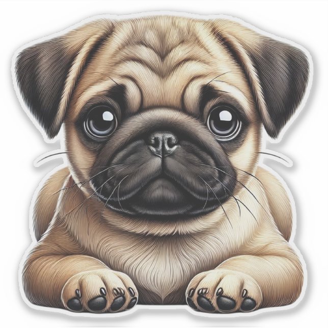 Sticker Pug puppy (Devant)