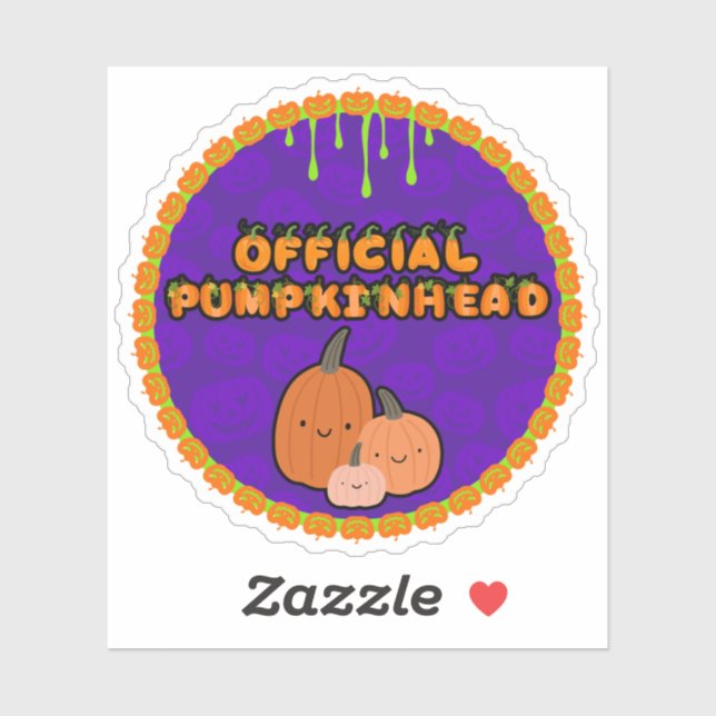 Sticker Pumpkinhead officiel 3 Citrouilles (Feuille)