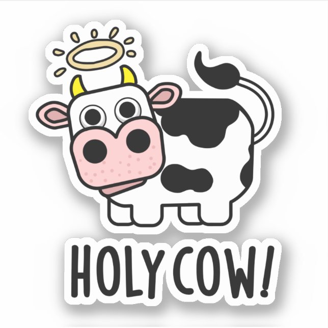 Sticker Pun animal drôle de vache Saint (Devant)
