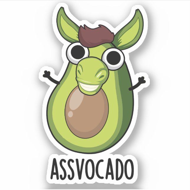 Sticker Pun Ass-vocado Drôle Avocado (Devant)
