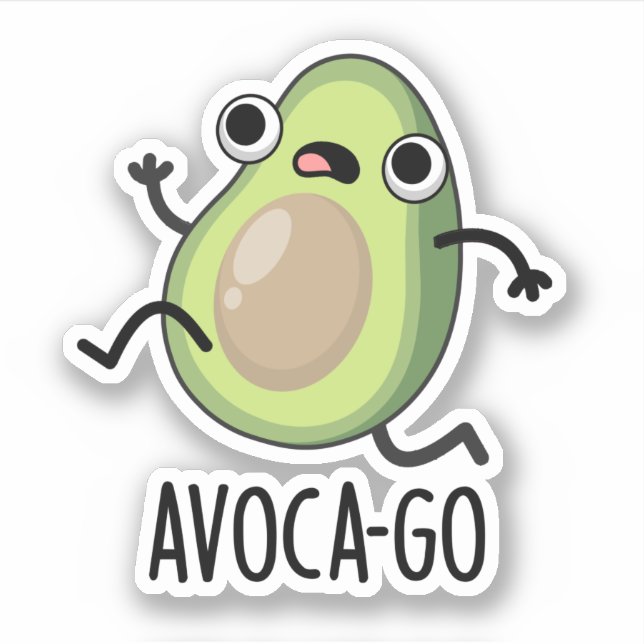 Sticker Pun Avoca-go amusant Avocado (Devant)