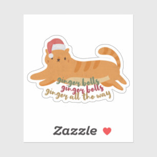 Sticker Pun Chat Gingembre de Noël : Gingembre à Tout Prix