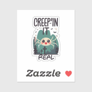 Sticker Pun d'araignée de Halloween Kawaii