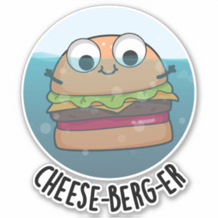 Sticker Pun de cheeseburger amusant Ice-berg