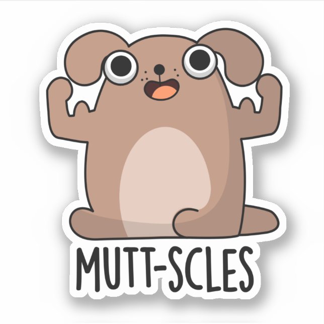 Sticker Pun de chien animal drôle à taille de mouton (Devant)