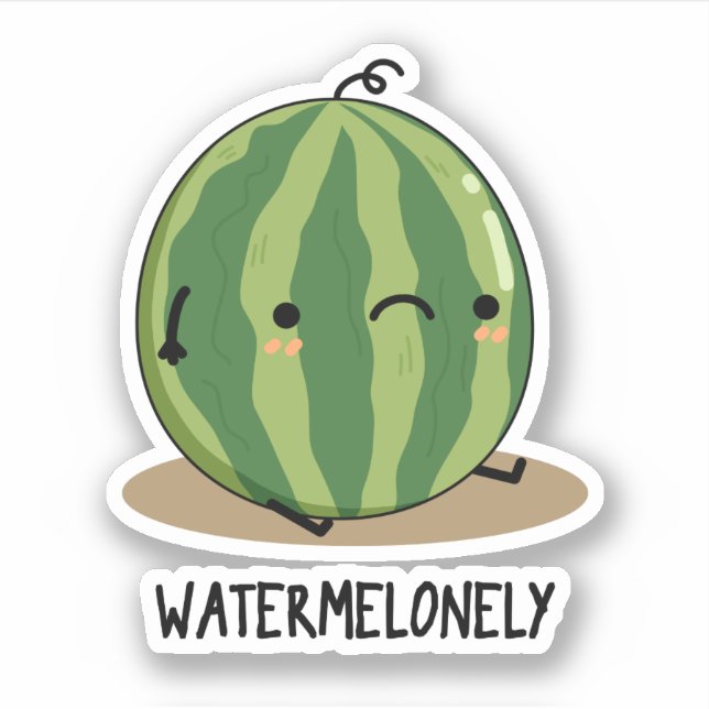 Sticker Pun de fruits de pastèque amusant (Devant)