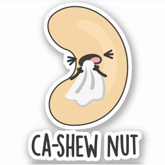 Sticker Pun de noix de cajou à éternuement amusant (Devant)
