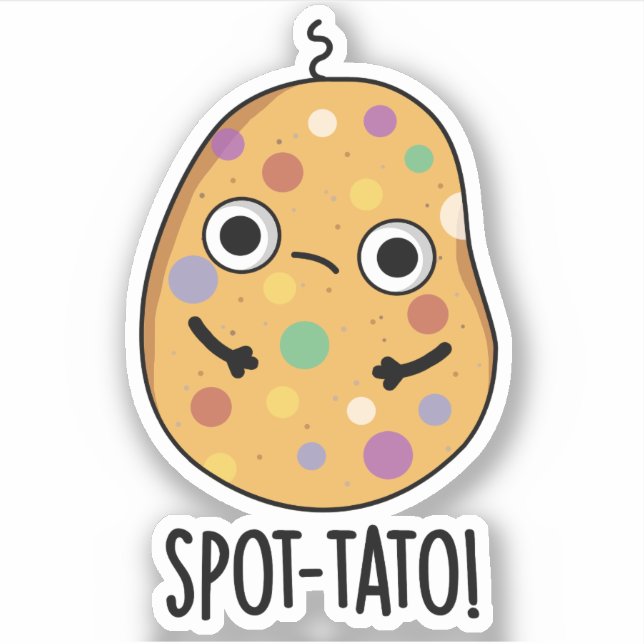Sticker Pun de pommes de terre drôle tato-tache (Devant)