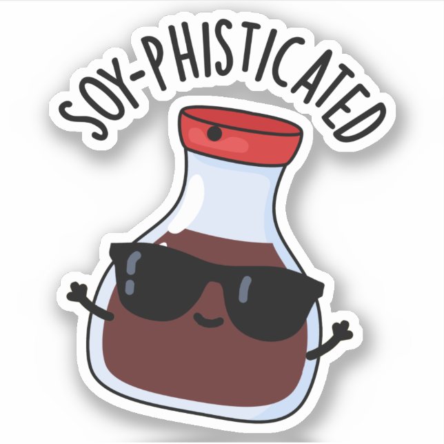 Sticker Pun de sauce de soja amusant (Devant)