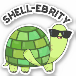 Sticker Pun de tortue de la célébrité de Shell
