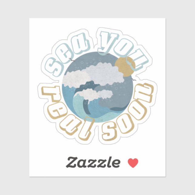 Sticker Pun d'été : Mer Vous Réel Bientôt (Feuille)