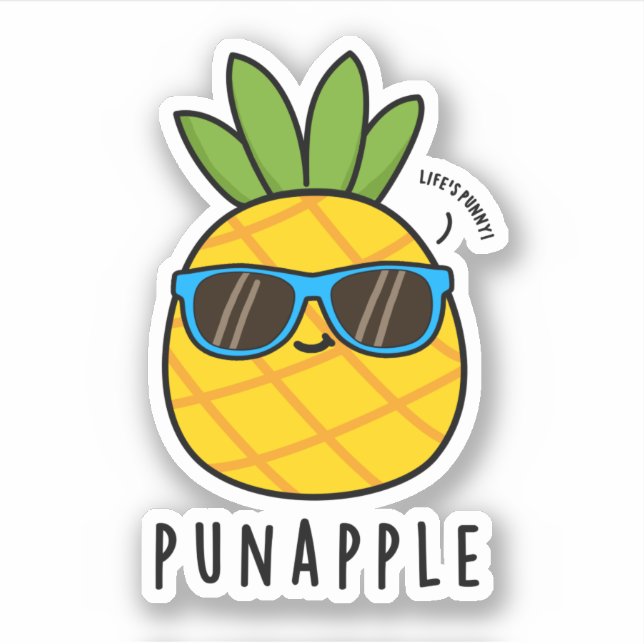 Sticker Punappy Funny Fruit Pun d'ananas (Devant)