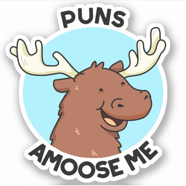 Sticker Puns Amoose Me Drôle Moose Pun Oie (Devant)
