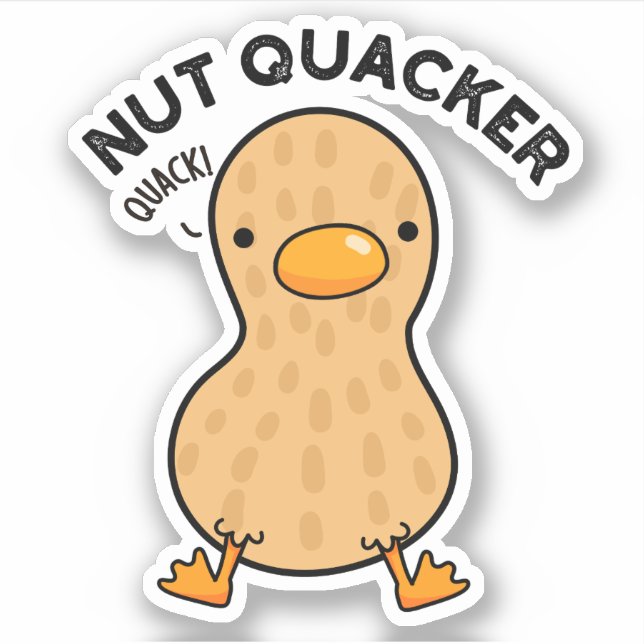 Sticker Puns d'arachide amusants Quacker de noix (Devant)