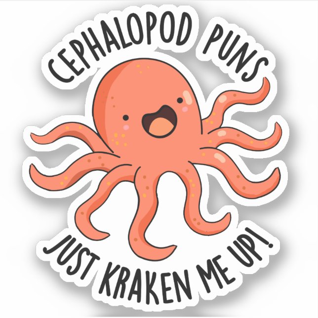 Sticker Puns De Céphalopod Juste Me Rassembler Drôle Anima (Devant)