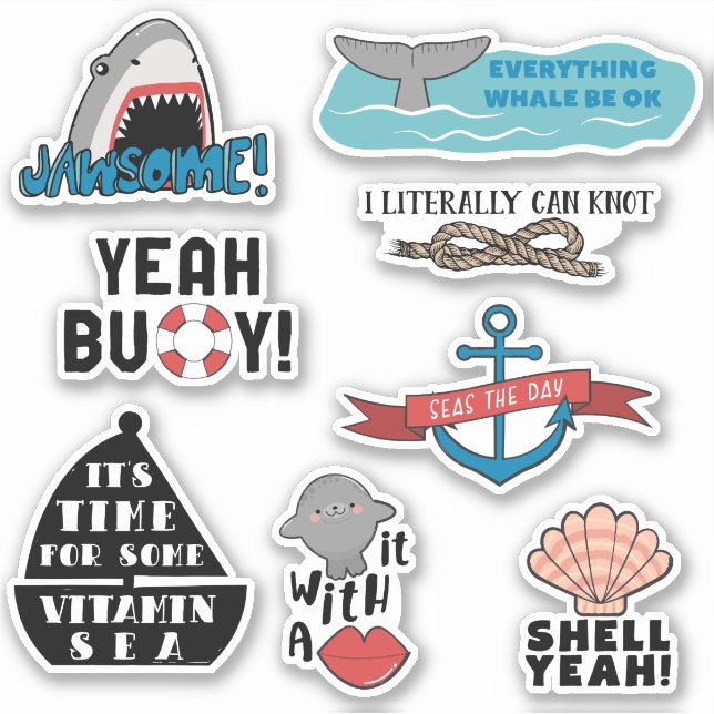 Sticker Puns Nautiques mignons (Devant)
