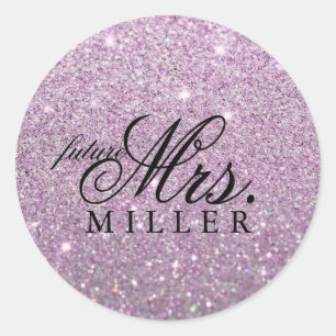 Sticker - Purple Glitter Fab future Mrs.