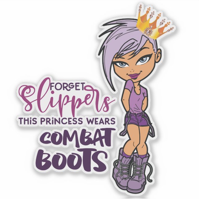 Sticker "Purple Lovin' Tomboy Princess" Coupe personnalisé (Devant)
