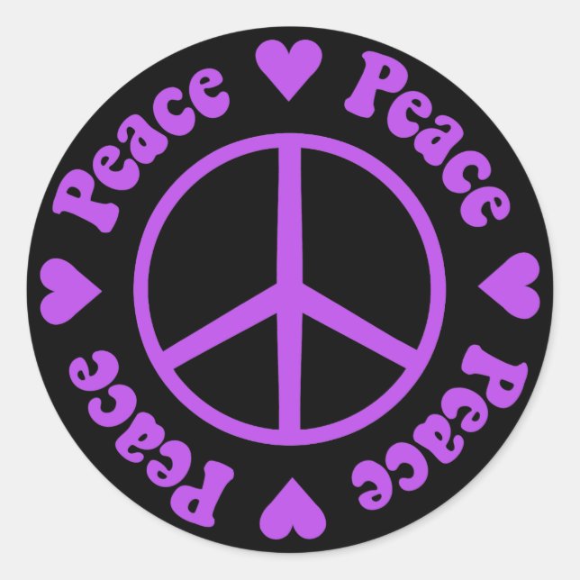 Sticker Purple Peace & Love (Devant)