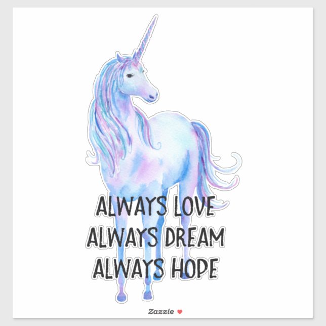 Sticker Purple Unicorn amour rêve espoir (Feuille)
