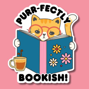 Sticker Purr-parfaitement Bookish étanche