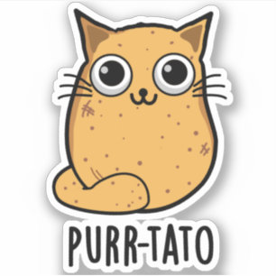 Sticker Purr-tato Funny Chat Pun de pomme de terre