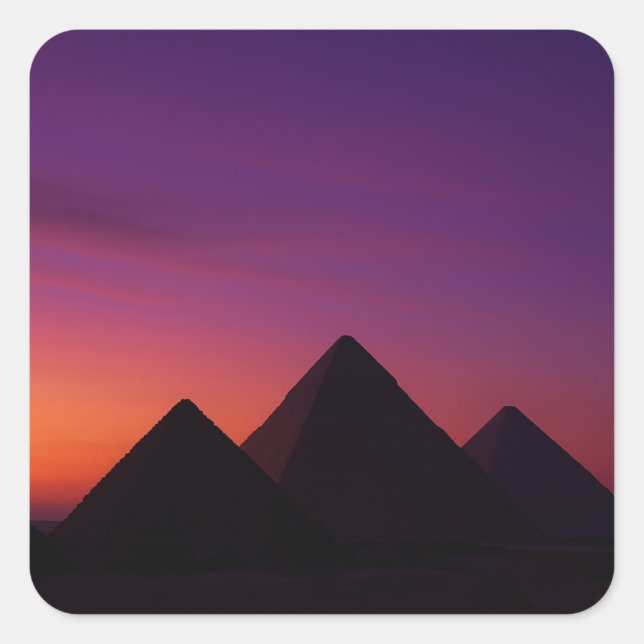 Sticker Pyramides de coucher du soleil | Art égypt (Devant)